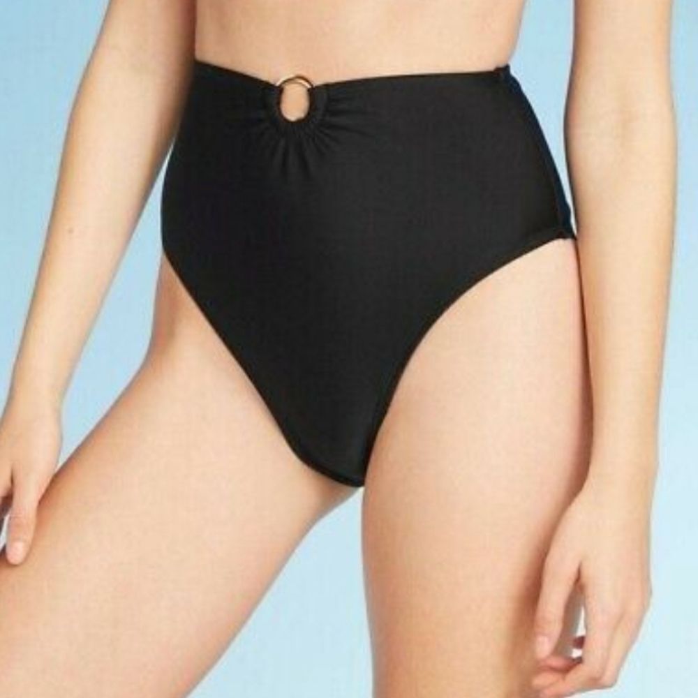 Women's ring front high waist bikini